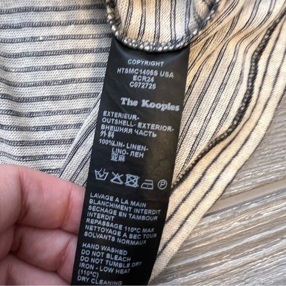 The Kooples Sport linen striped shirt skull buttons sz XL - Picture 6 of 7